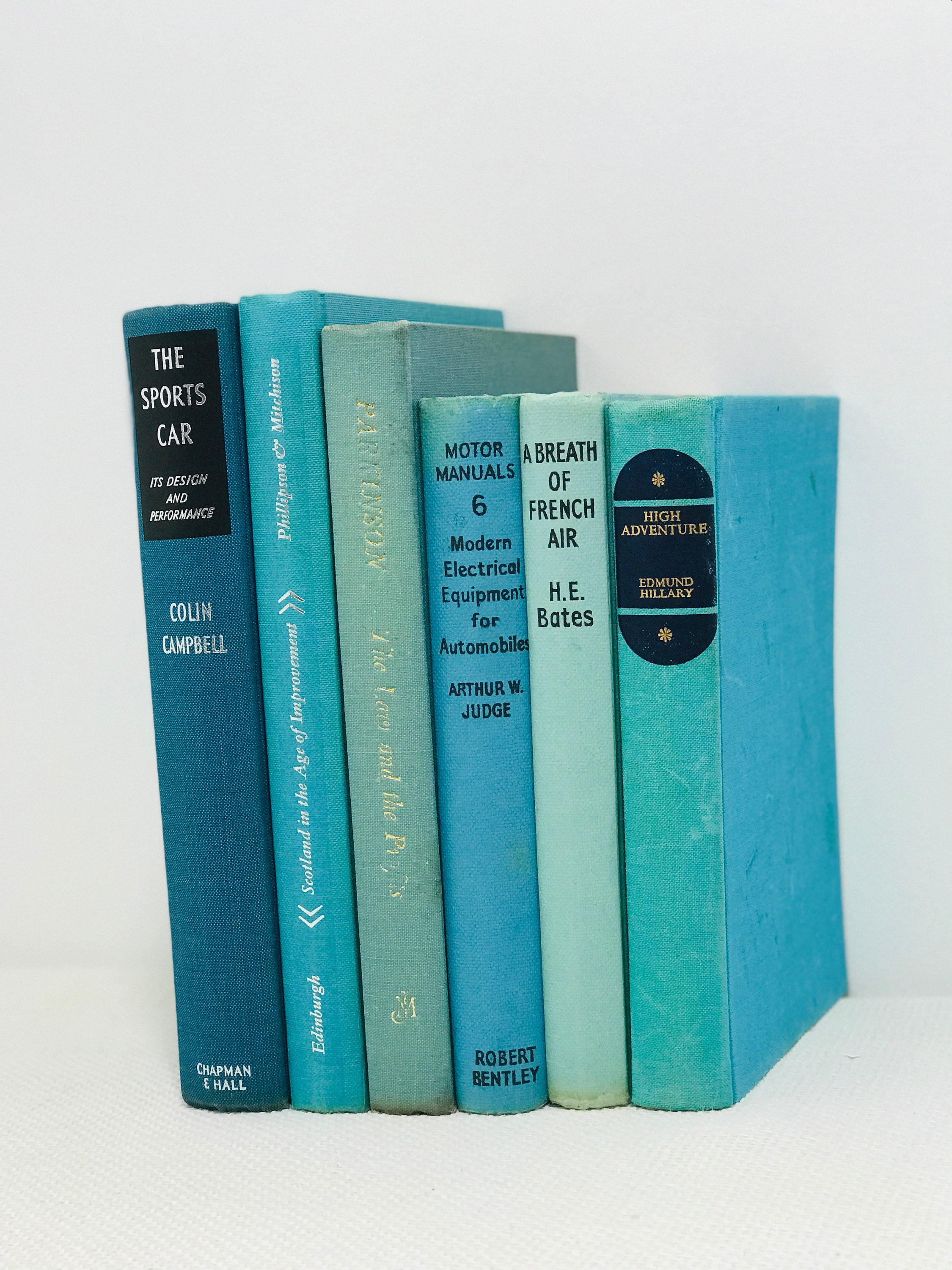 Teal Blue Decor Book Collection Decorative Turquoise Blue