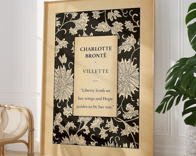 Villette Quote Print - Charlotte Brontë, Vintage Literary Wall Art, Feminist Gift