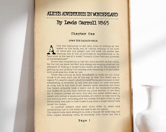 Alice's Adventures In Wonderland Book Page Print (Classic Children's Literature)