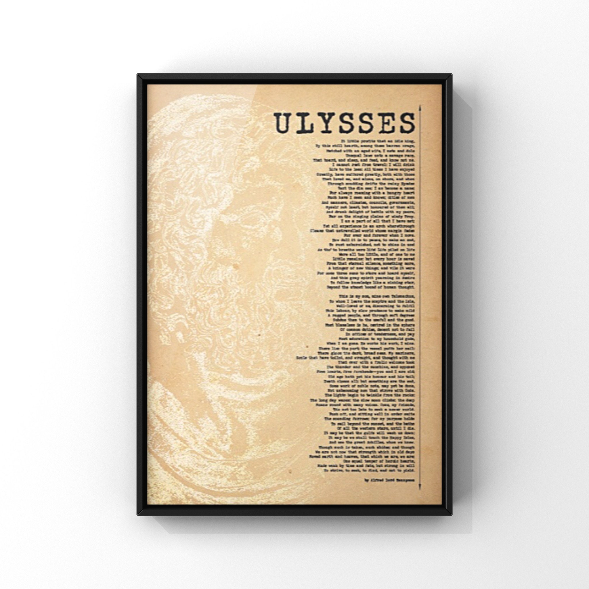 Ulysses Poem by Alfred Lord Tennyson Poster Print | Poetry Wall Art ...