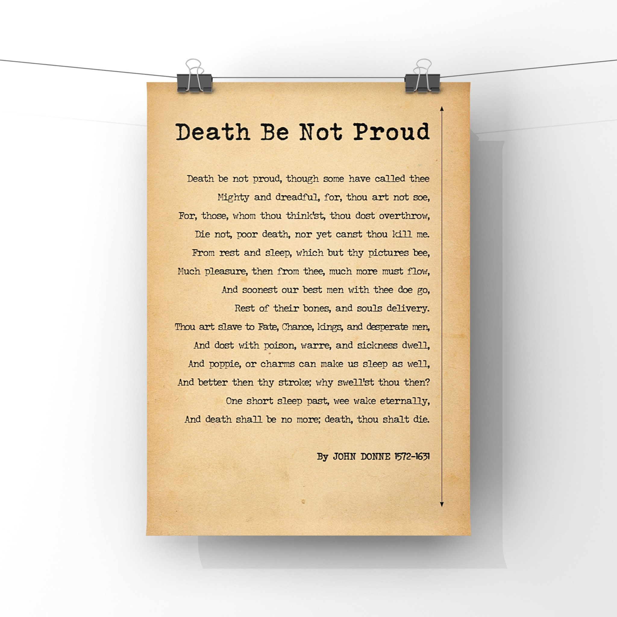Death Be Not Proud by John Donne Poster Print Minimalist | Etsy