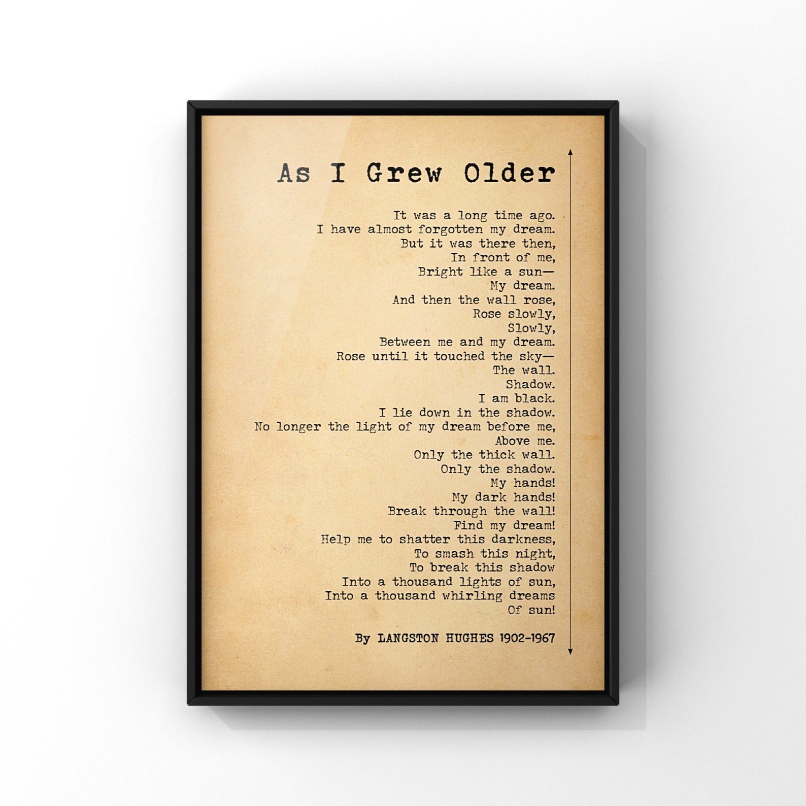As I Grew Older Poem Print by Langston Hughes Inspirational Etsy