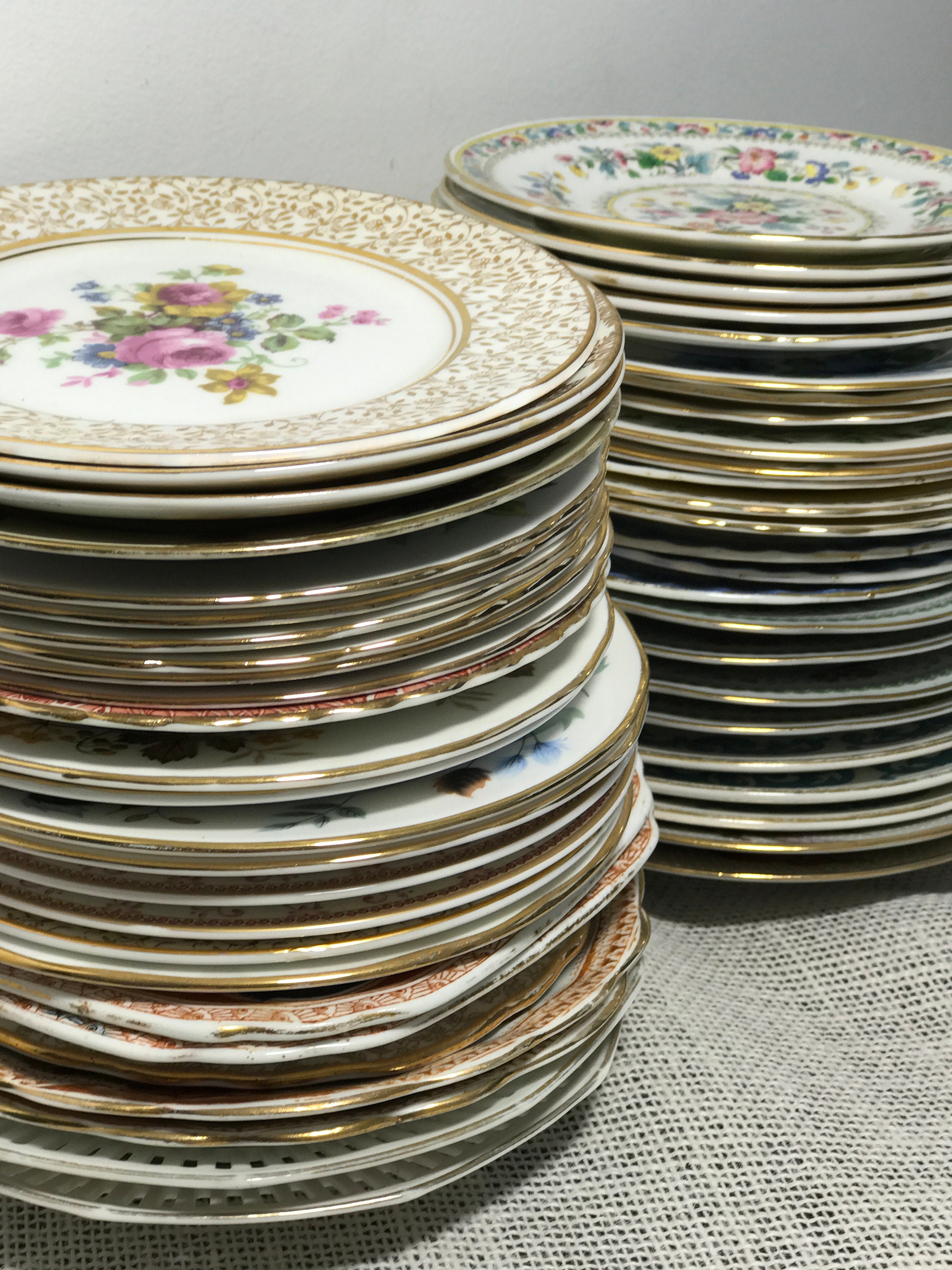 60 China Plate Stack China Side Plates Mix and Match Etsy