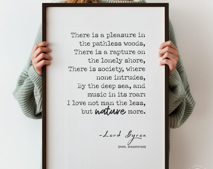 Byron Nature Poem Print - "Pathless Wood" Quote Poster