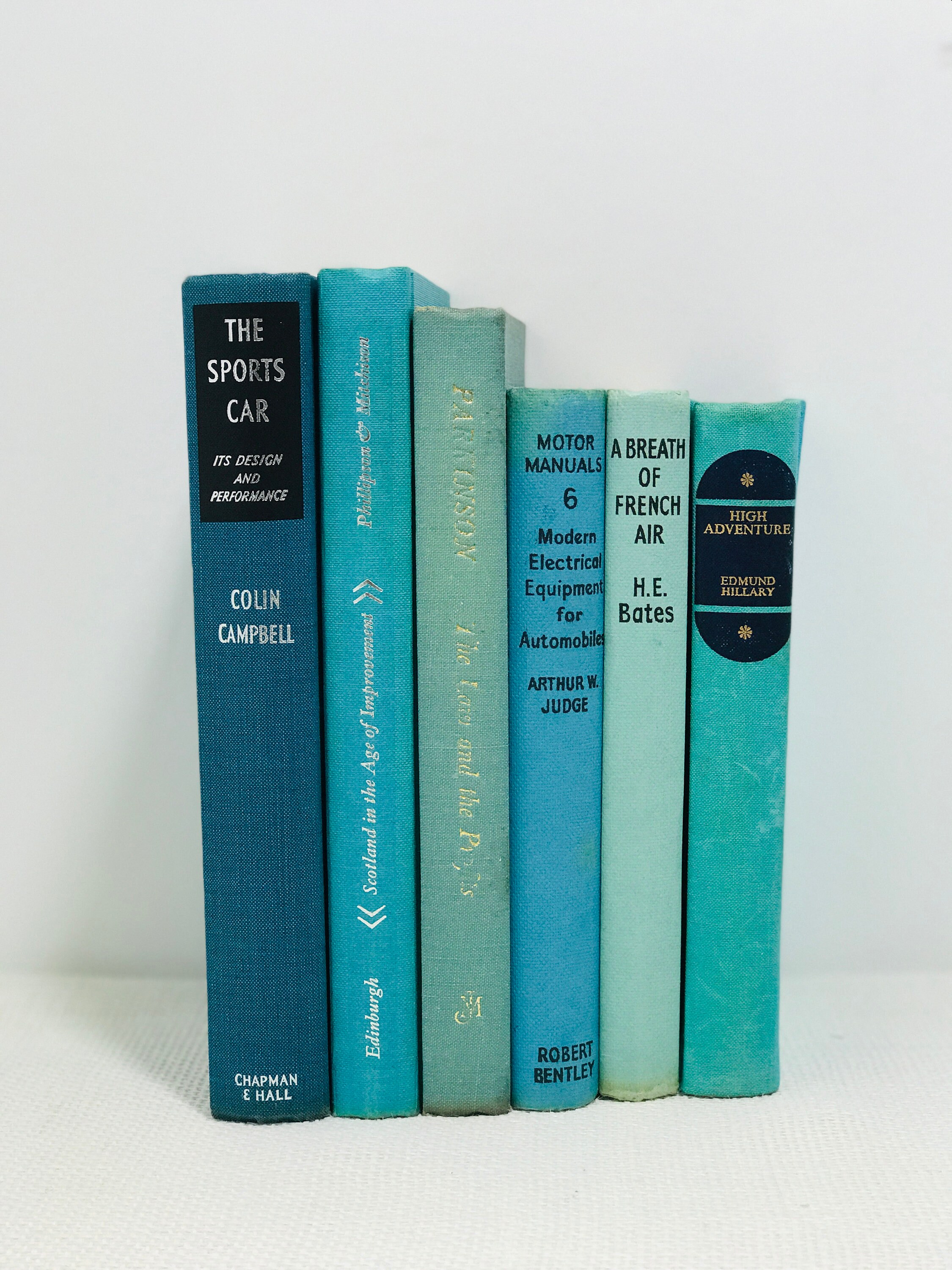 Teal Blue Decor Book Collection Decorative Turquoise Blue