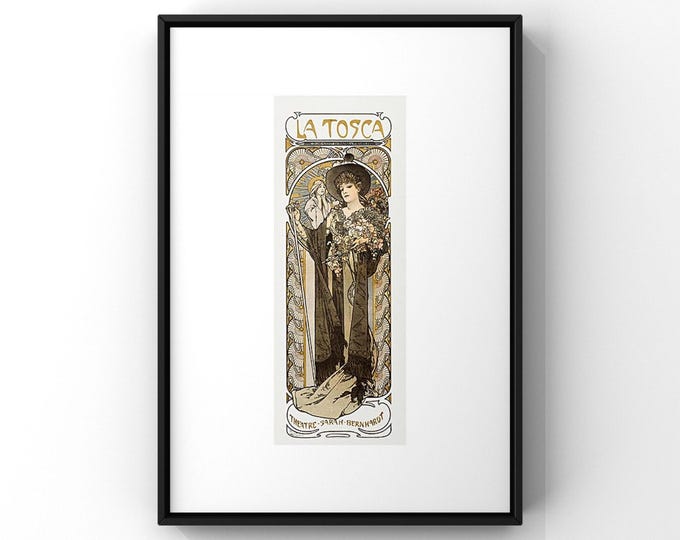 La Tosca Art Nouveau Poster - Alphonse Mucha French Vintage Wall Decor