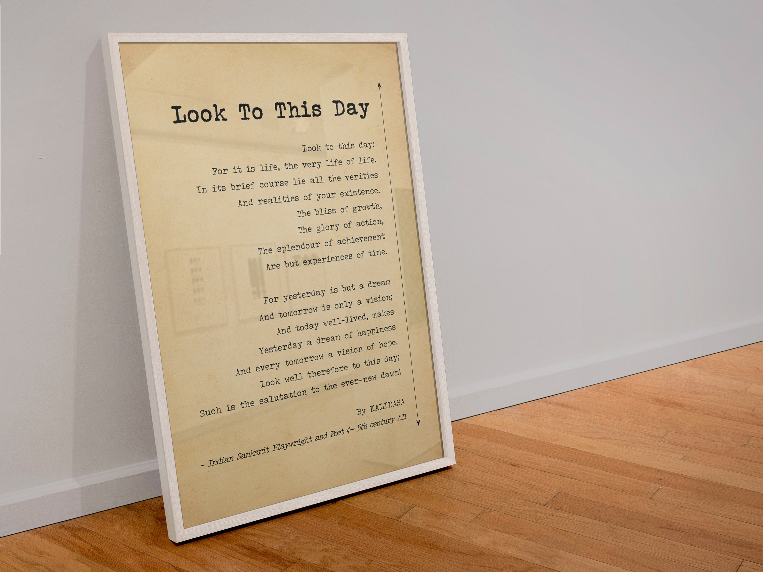 Look to this day by kalidasa poem print sun salutation poetry etsy uk