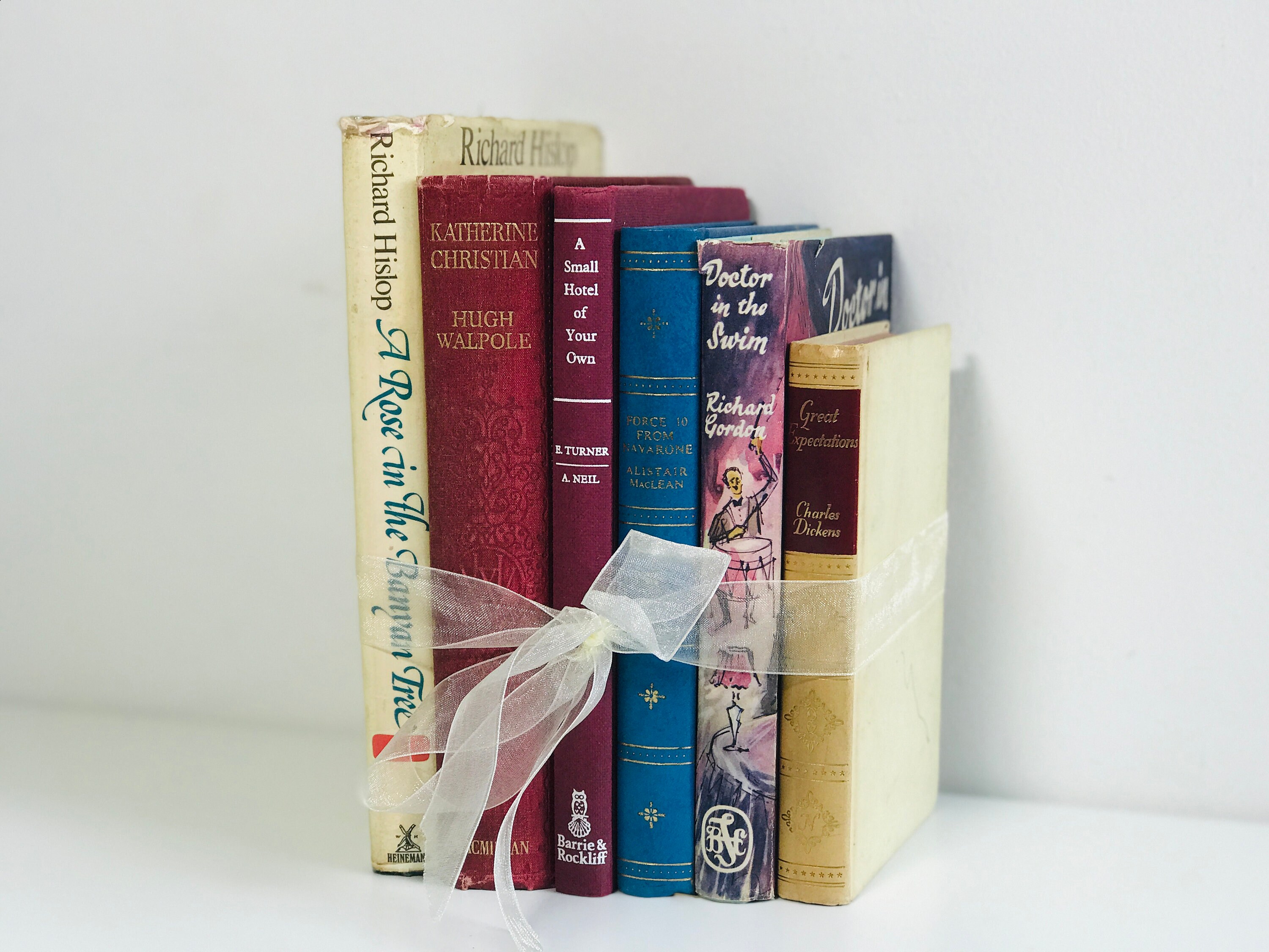 Pretty Vintage Pink Books Girls Room Decor Decorative Old Book