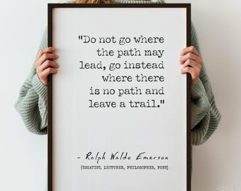 Ralph Waldo Emerson Zitat Poster - Inspirierende Typografie Wandkunst