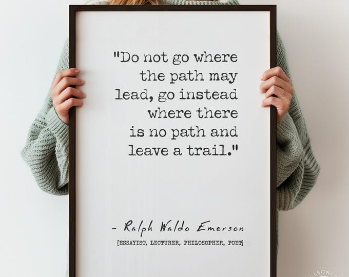 Ralph Waldo Emerson Quote Poster - Inspirational Typography Wall Art
