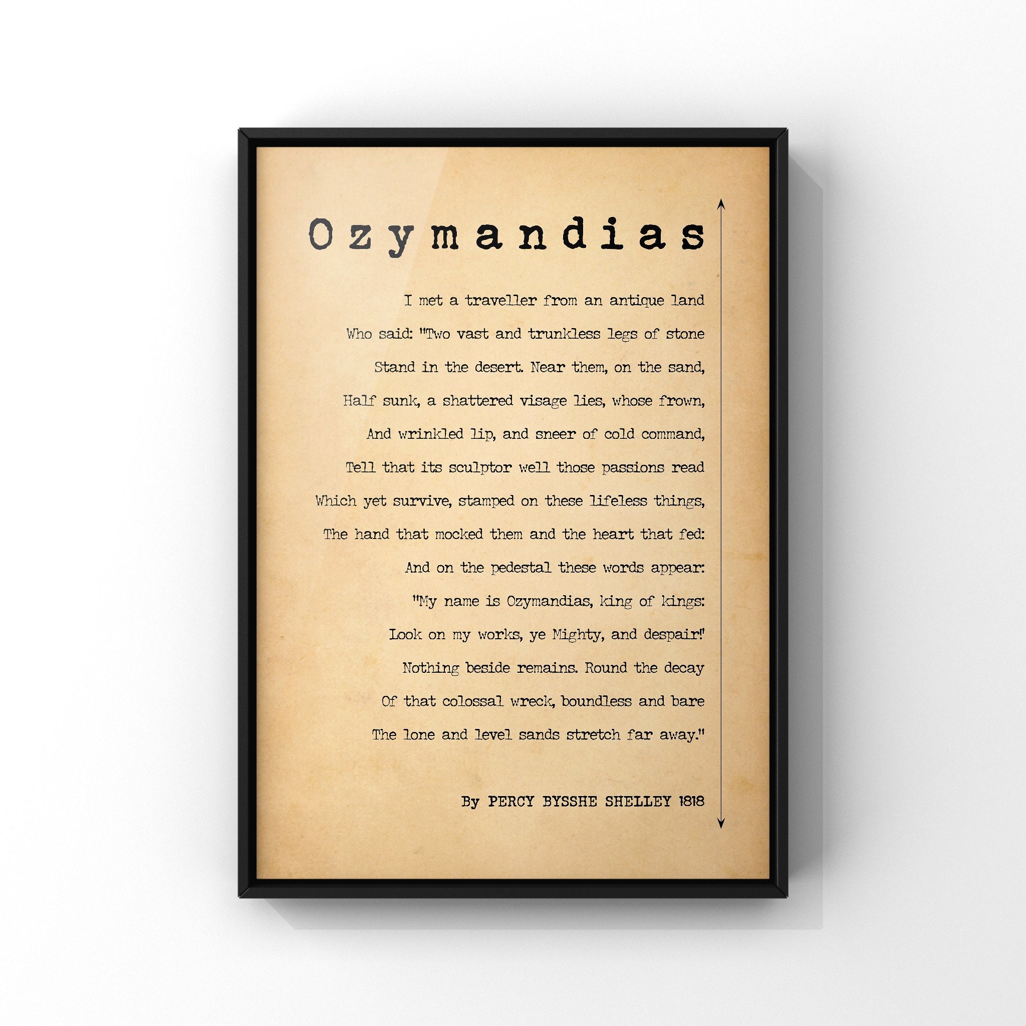 Ozymandias Poem By Percy Shelley Poster Print King Of Kings Etsy