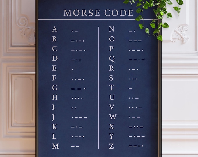 Morse Code Poster Print - Vintage Sailing and Military Signal Chart