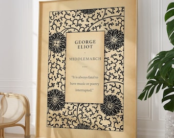 George Eliot Quote Print – Middlemarch Vintage Book Cover Poster Wall Art