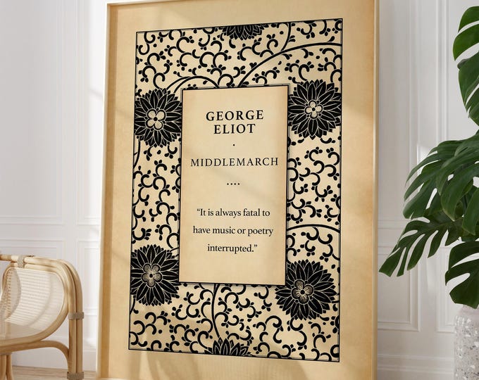George Eliot Quote Print – Middlemarch Vintage Book Cover Poster Wall Art