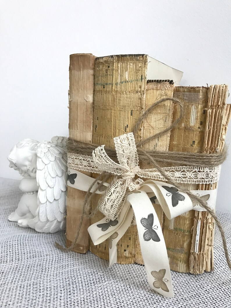 Rustic Book Decor Old Books Decor Shabby Chic Books Etsy