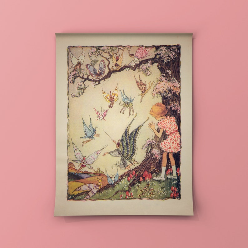 Antique Style Bookplate Fairy and Woodland Creatures Print | Etsy