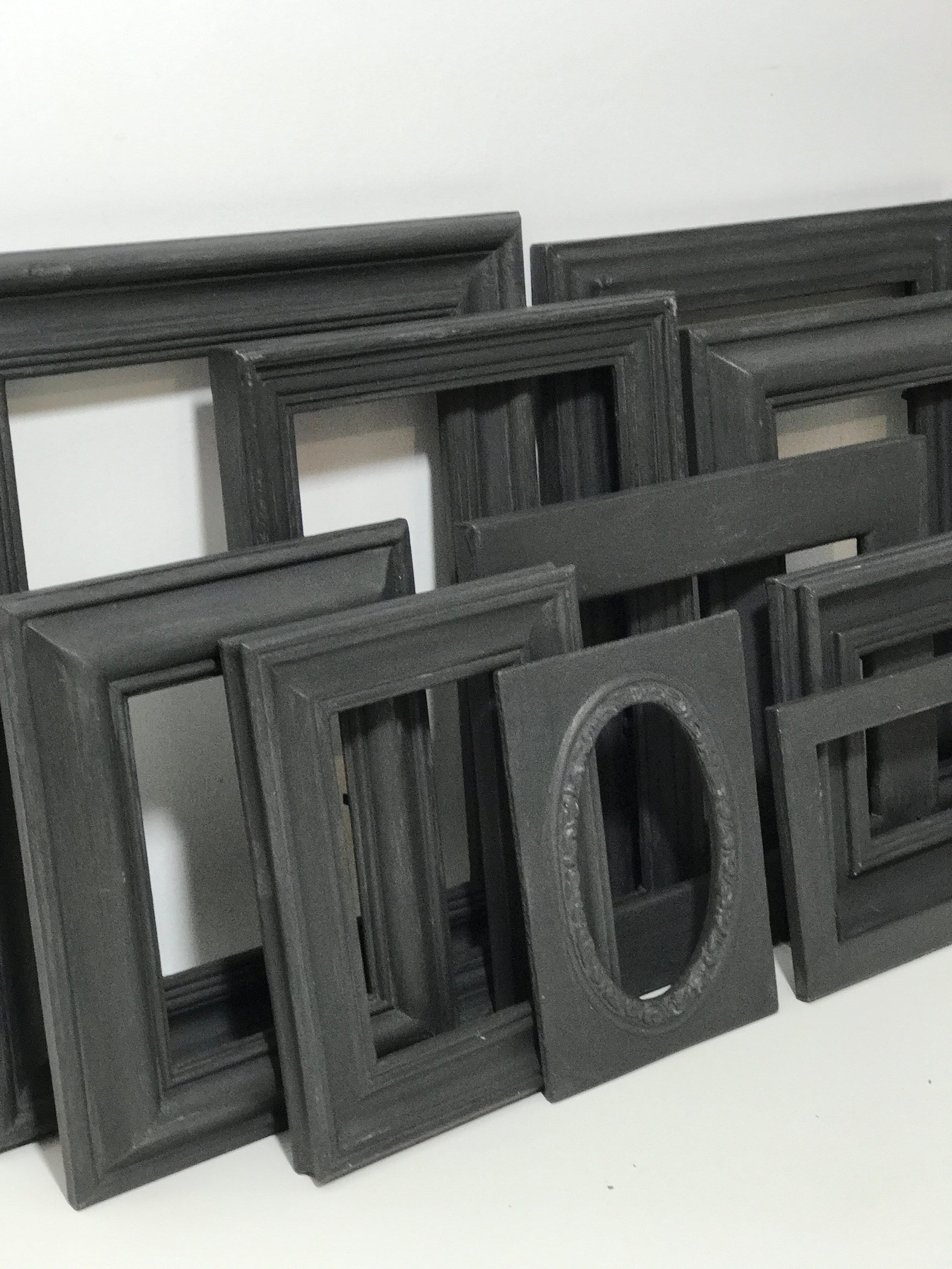 Set Of Black Painted Shabby Vintage Chic Style Frames 10 X