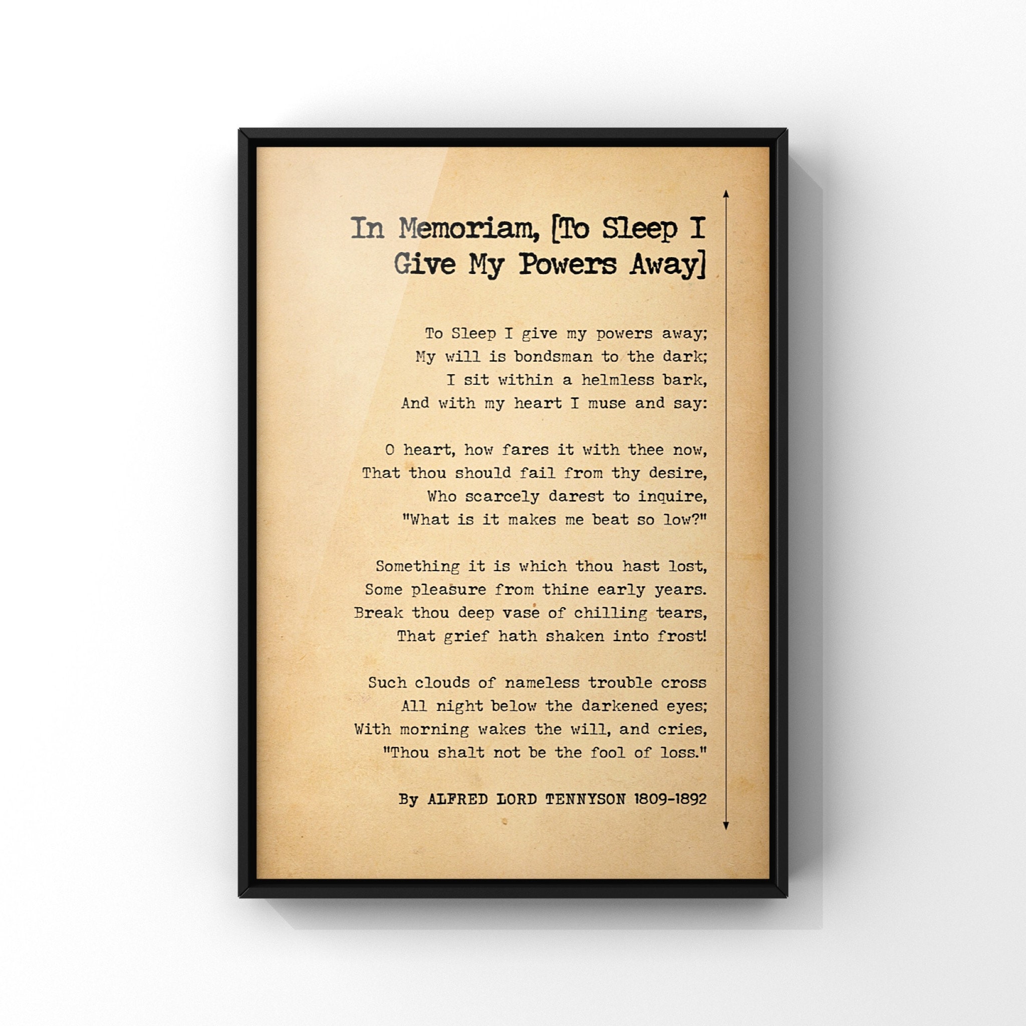 In Memoriam Poem by Alfred Lord Tennyson Poster Antique Etsy