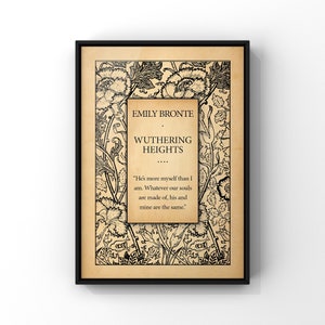 Wuthering Heights Book Cover Art Poster Print | Emily Bronte Book Title Page Art Print | Classic Literary Wall Decor | PRINTED