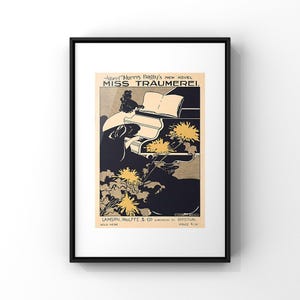 Ethel Reed 'Miss Traumerei' Art Nouveau Poster, Woman Playing Piano Wall Art image 2