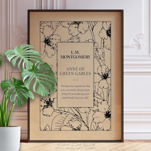 Anne of Green Gables Quote Print – L.M. Montgomery Poster, You can nearly always enjoy things, Vintage Book Art, Framed or Unframed Gift