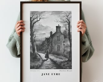 Jane Eyre Print - Gothic Literary Art, Dark Academia Decor