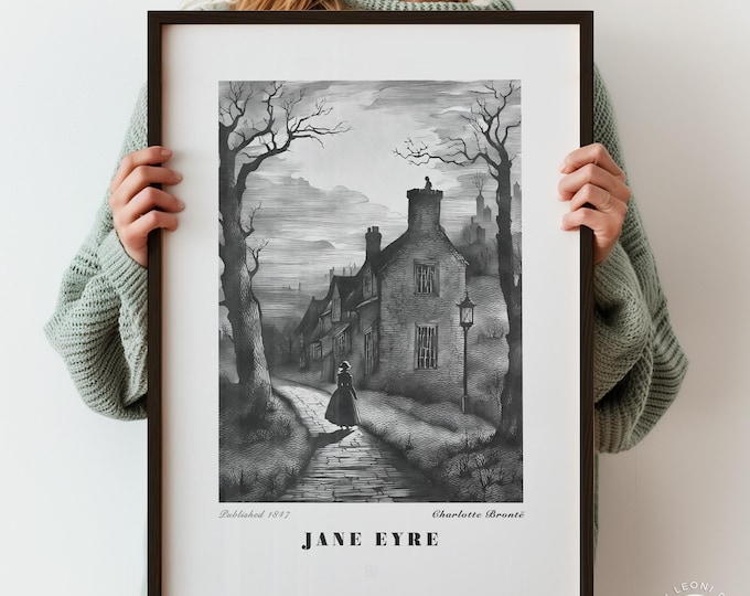 Jane Eyre Print - Gothic Literary Art, Dark Academia Decor