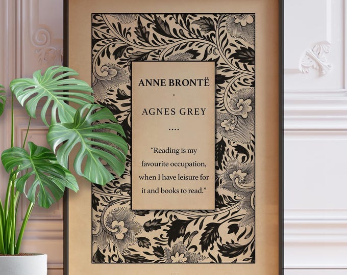 Agnes Grey Quote Print - Vintage Book Literary Wall Art