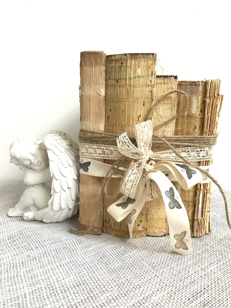 Rustic Book Decor Old Books Decor Shabby Chic Books Etsy