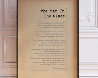 The Man In The Glass Poster Print by Dale Wimbrow | The Guy In The Glass Poem | Antique Paper Style Minimalist Poetry | PRINTED