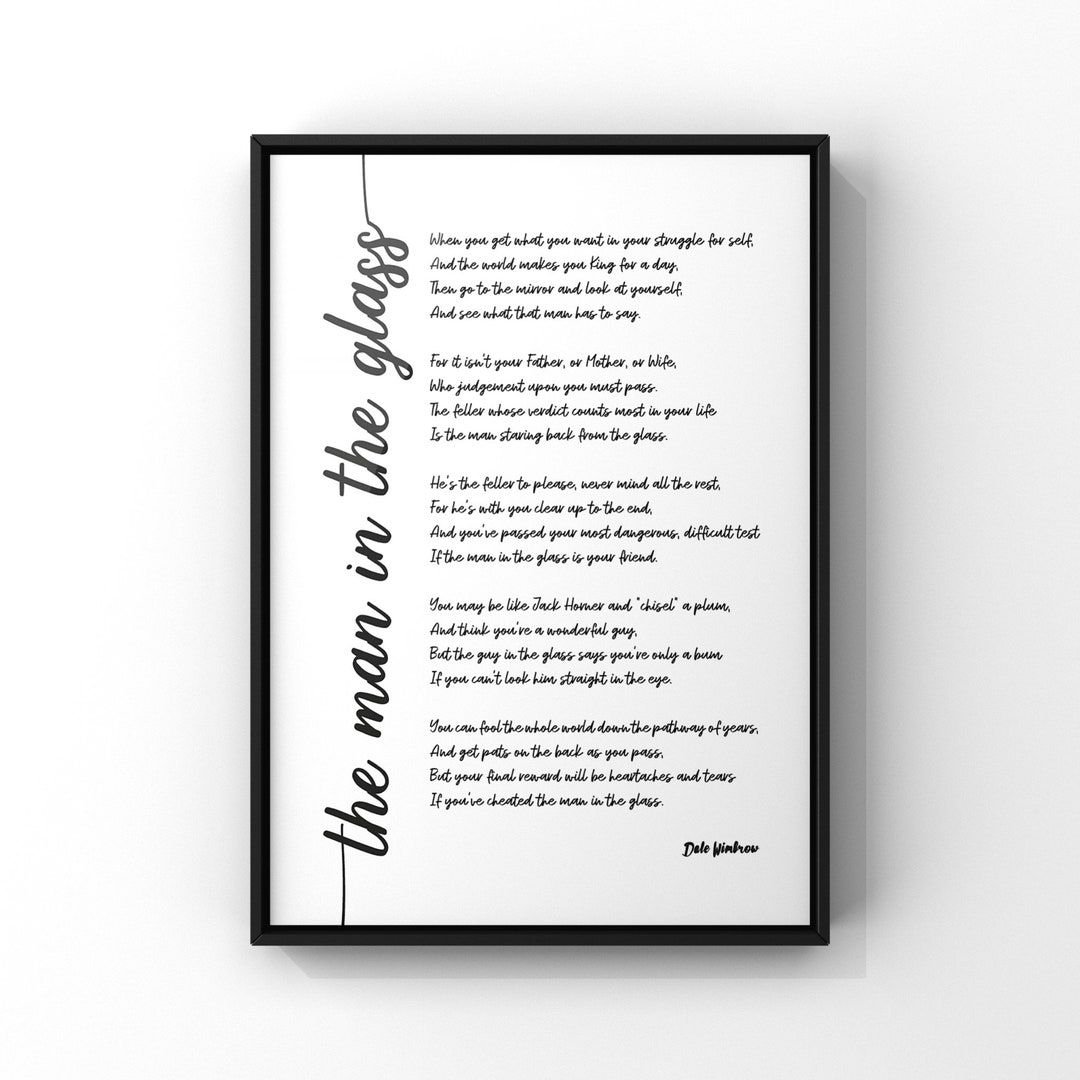 The Man in the Glass Poster Print by Dale Wimbrow | the Guy in the ...