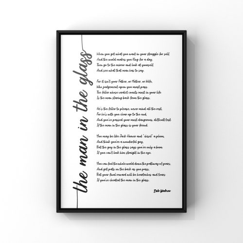 Dale Wimbrow the Man in the Glass Poem Art Print - Etsy UK