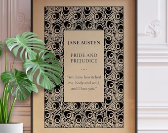 Pride and Prejudice Poster - Jane Austen Quote Print, Literary Wall Art, Book Lover Gift, Reading Nook Decor, Framed or Unframed