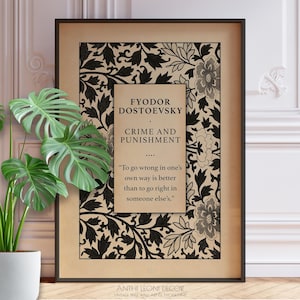 Crime and Punishment Quote Poster – Vintage Book Page Print, Dostoevsky Literary Wall Art, Existential Novel Gift, Framed or Unframed