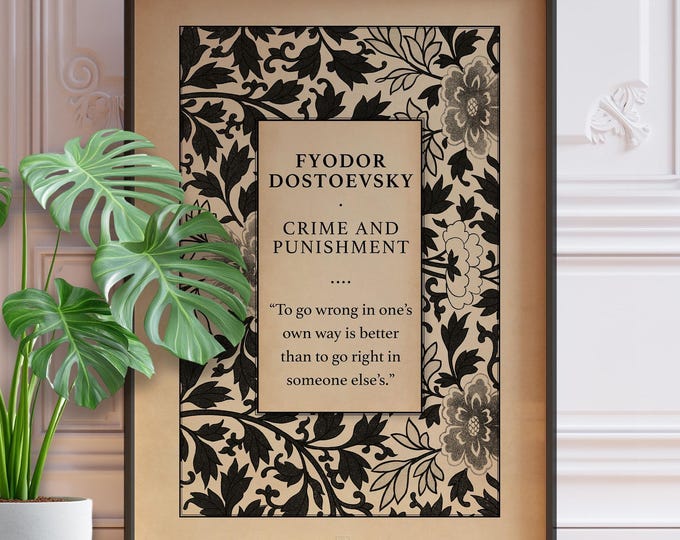 Dostoevsky Crime and Punishment Print - Vintage Book Quote Art