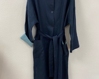 Blue Linen Coat