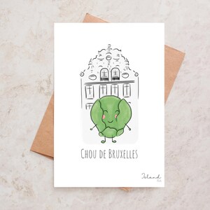 Carte "Chou de Bruxelles", pour les amoureux de Bruxelles ou simplement pour dire son affection à un proche