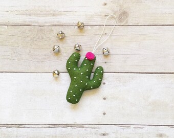Cactus ornament - Christmas Cactus Decoration - Christmas Ornament - Christmas Tree Decoration - Felt Cactus - Cactus Decor - Gift Under 20