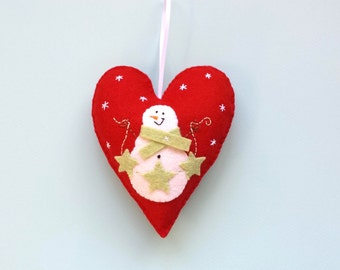 READY to SHIP - Christmas Ornament - Holiday Ornament - Snowman Ornament - Stocking Stuffers - Christmas Gift Ideas - Gifts Under 25