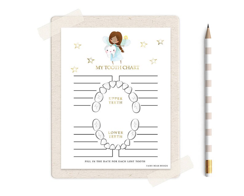 Blue Fairy Tooth Chart Lost Tooth Chart Instant DIGITAL Etsy