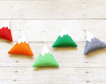 Mountain Ornament - Christmas Ornament - Felt Ornaments - Christmas Decoration - Stocking Stuffers
