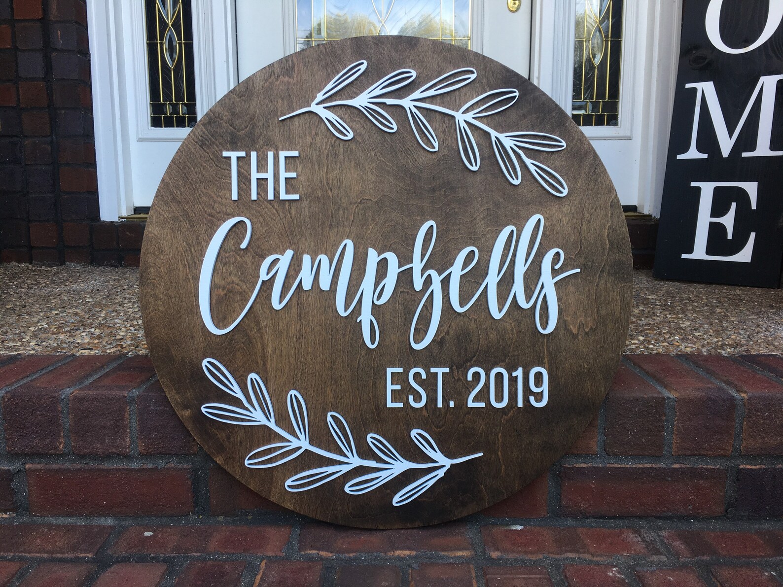 Custom Round Last Name Sign Home Decor Sign Wedding Sign Etsy