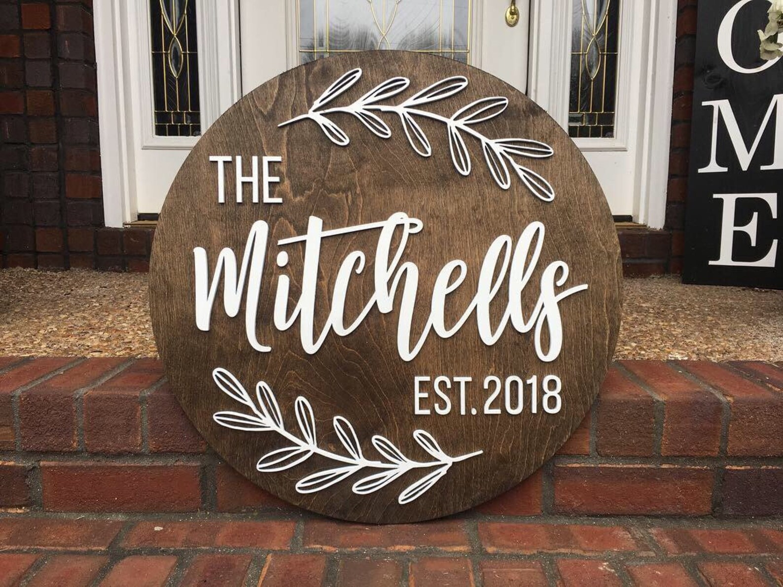 Custom Round Last Name Sign Home Decor Sign Wedding Sign Etsy