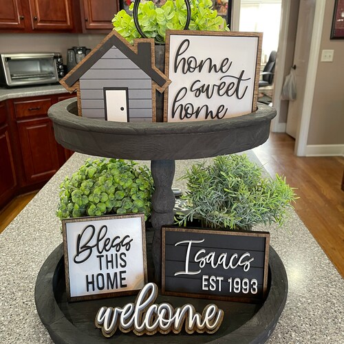 Home Tiered Tray Decor Set 2tier Tray Set Tier Tray Pieces Etsy