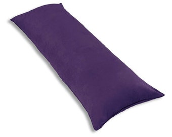 Dark Purple 20"x 72" Double Zippers Microsuede Body Pillow Cover Pillowcase