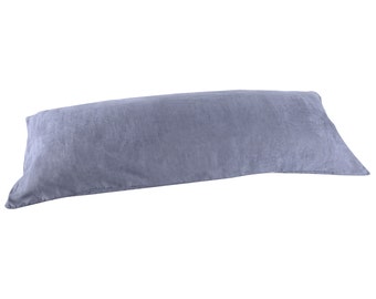 Charcoal Grey Gray 20"x 72" Double Zippers Micro suede Body Pillow ( Cover Only) Pillowcase Pregnancy