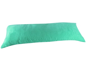 Aquamarine Green 20"x 54" Double Zippers Microsuede Body Pillow Cover Pillowcase