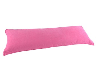 Pink 20"x 60" Double Zippers Micro suede Body Pillow ( Cover Only ) Pillowcase