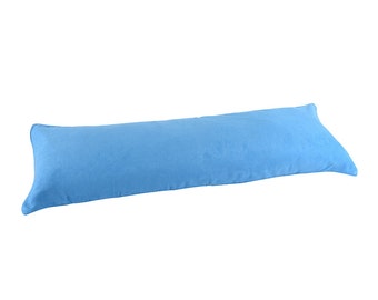 Sky Blue 20"x 54" Double Zippers Microsuede Body Pillow ( Cover Only ) Pillowcase Pregnancy