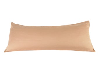 100% Cotton 400 TC Camel Double Side Invisable Zippers Body Pillow ( Cover Only ) Pillowcase Fit 20"x 60" Pillow Assemble in USA